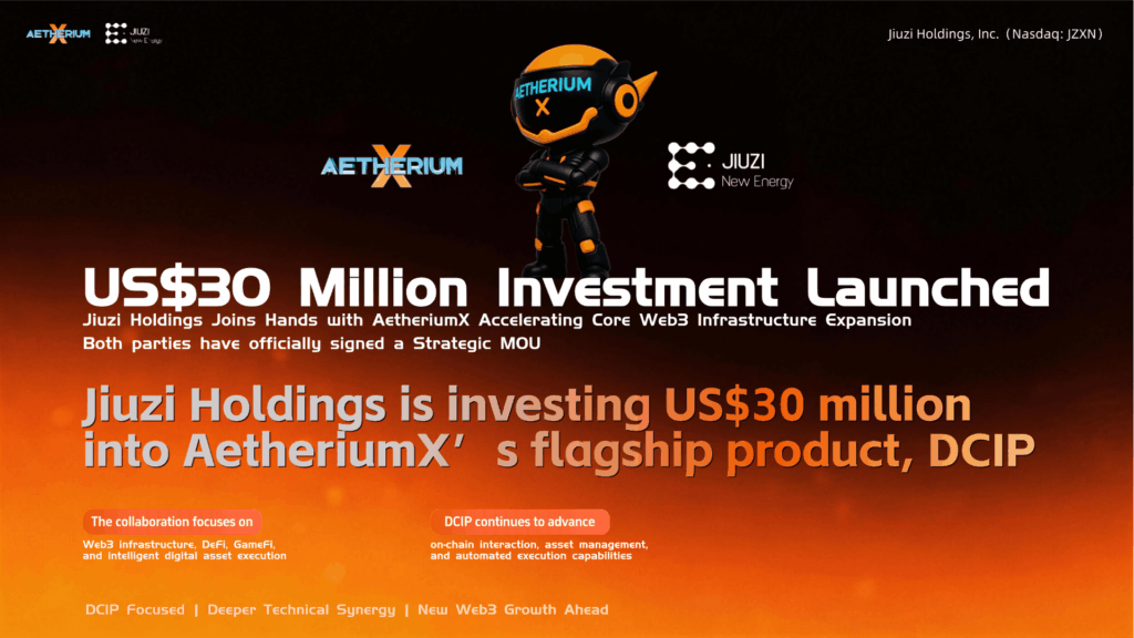 Morgan Web3 Labs Ltd Welcomes Strategic MOU Between AetheriumX and Jiuzi Holdings to Support DCIP Growth